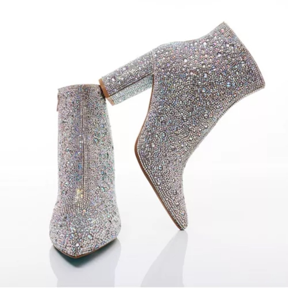 Betsey Johnson Rhinestone-Embellished Ankle Boots